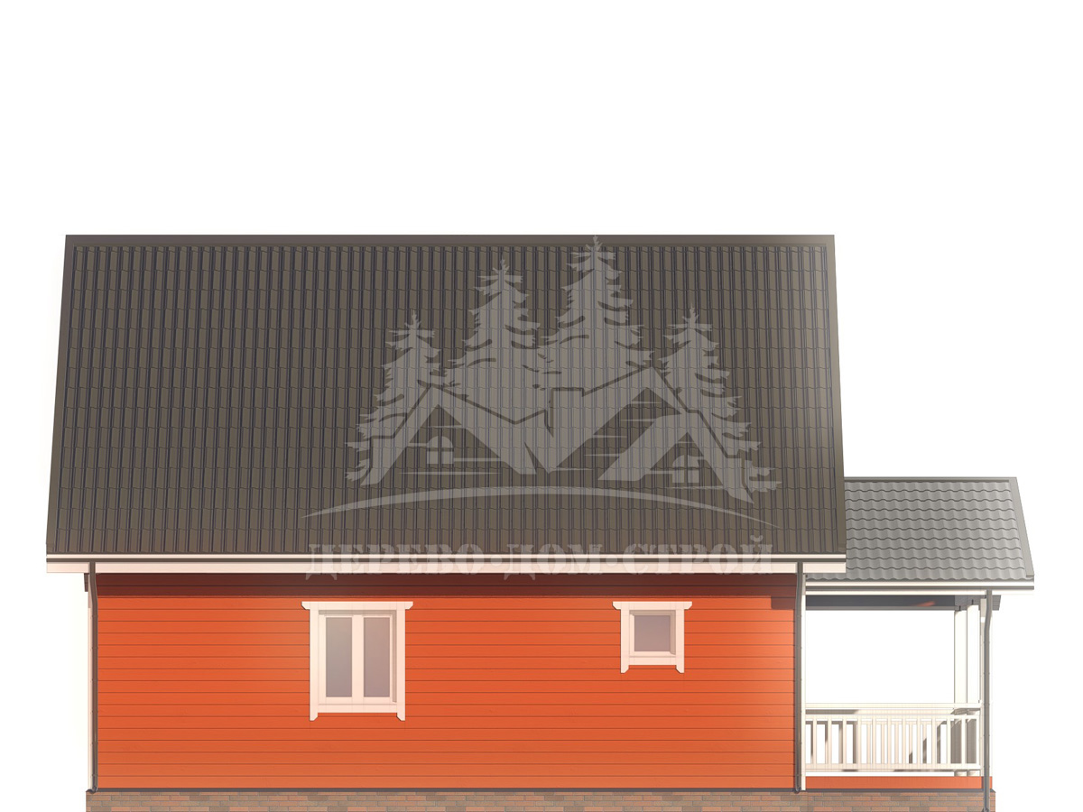 Проект одноэтажного каркасного дома с мансардой и террасой – ДК 197