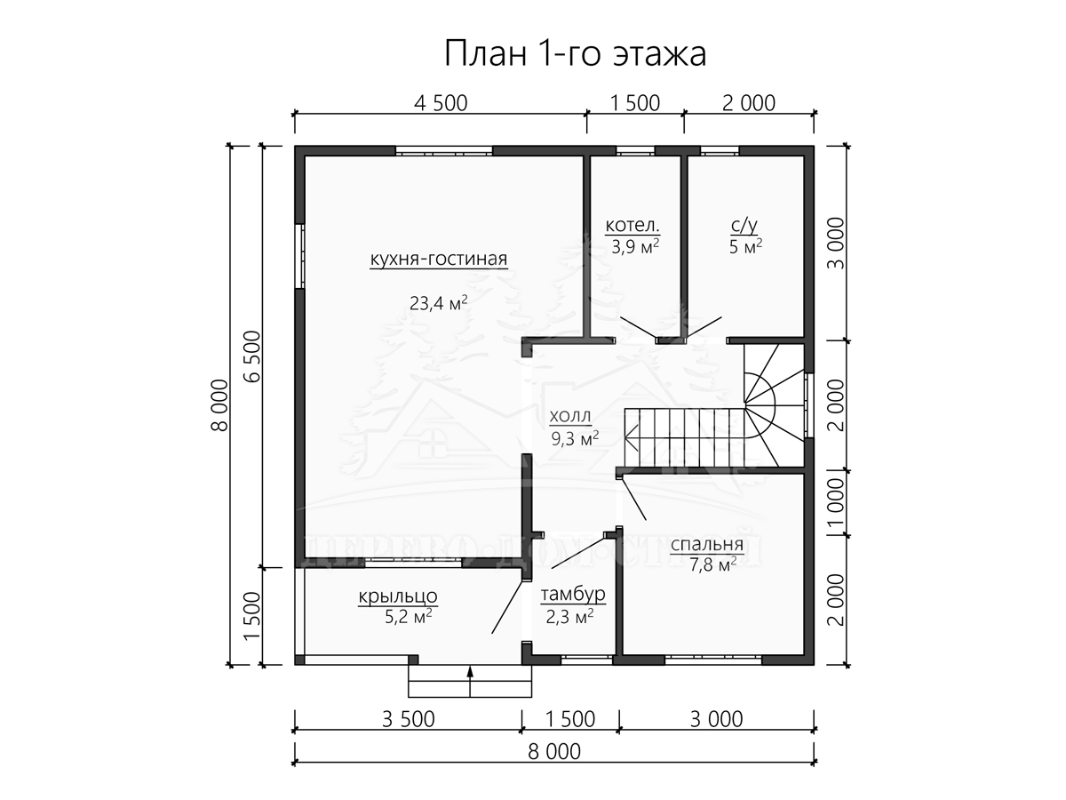 Проект двухэтажного каркасного дома – ДК 199