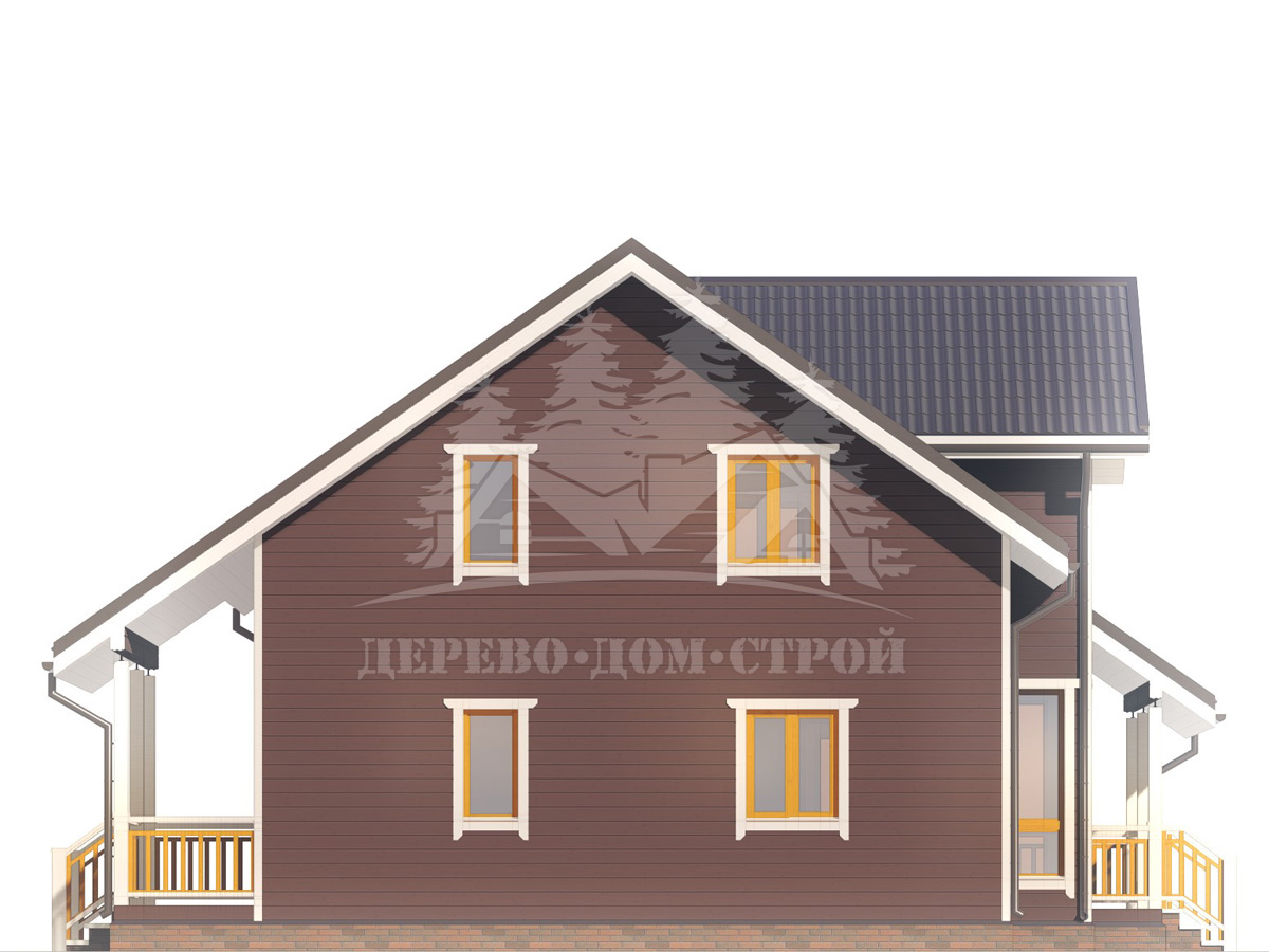 Проект каркасного дома с террасой – ДК 200